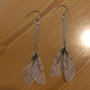 Elegant white and black Wing Earrings